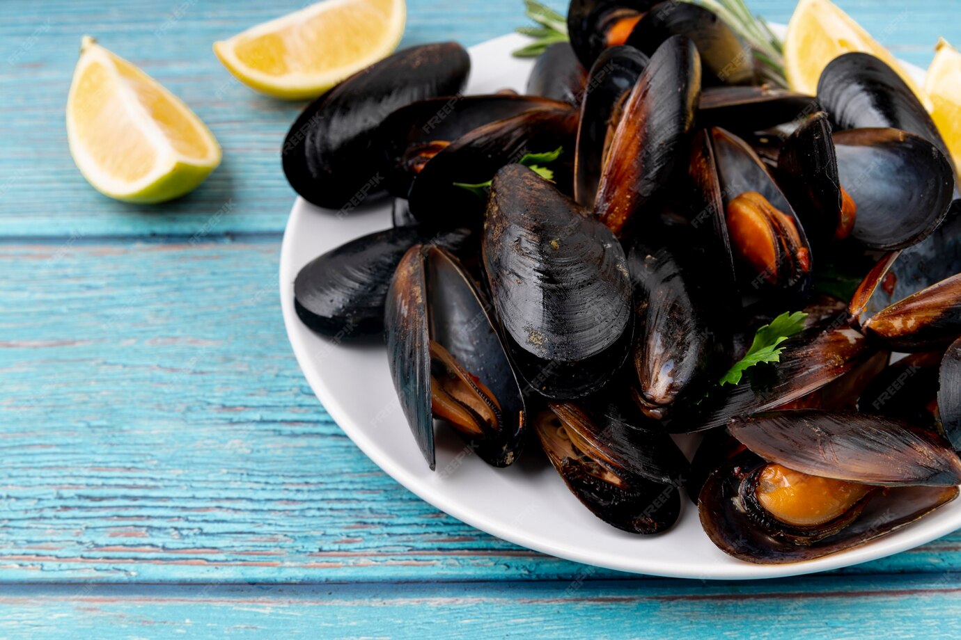 Mussels with garlic, parsley and olive oil